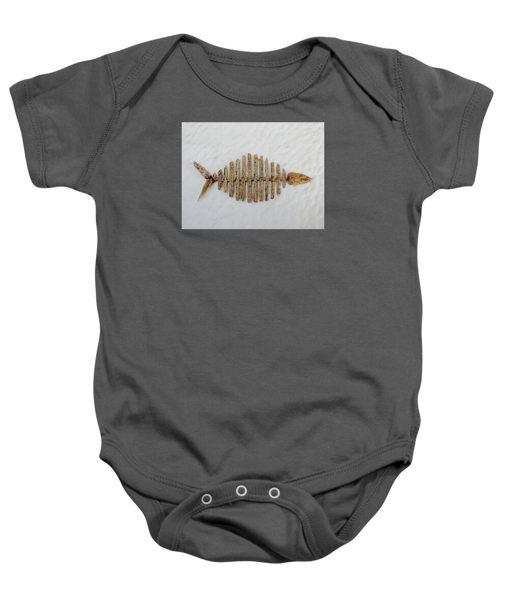 Wood Baby Onesie featuring the photograph Wooden Fish by Tiffany Marchbanks