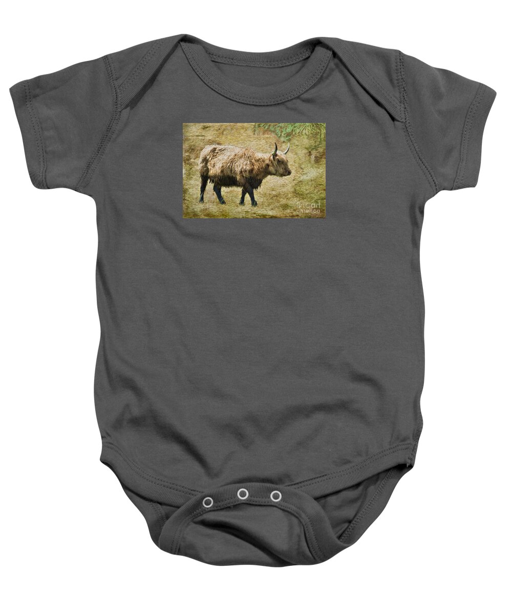 Woolly Beast Baby Onesie featuring the photograph Woolly Beast by David Arment