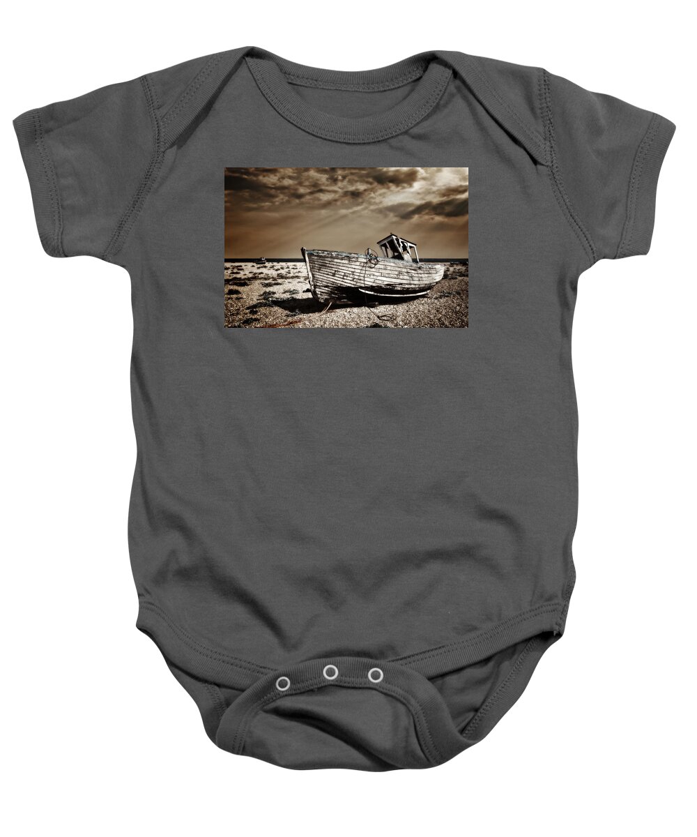 Boat Baby Onesie featuring the photograph Wrecked by Meirion Matthias