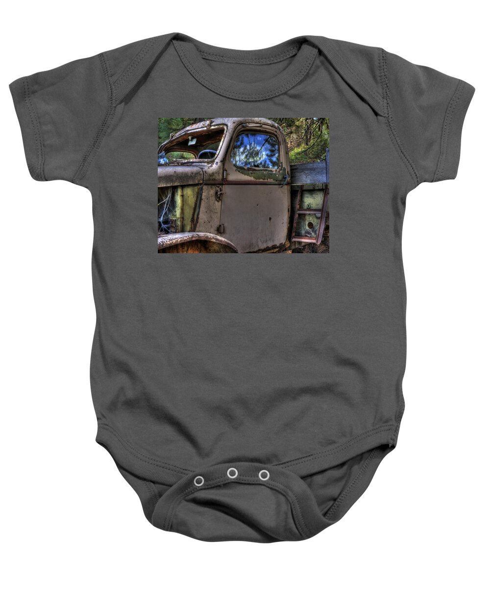  Baby Onesie featuring the photograph Wrecking Yard Study 4 by Lee Santa