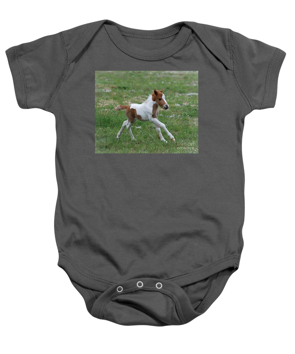 Miniature Horse Baby Onesie featuring the photograph Wyatt by Amy Porter