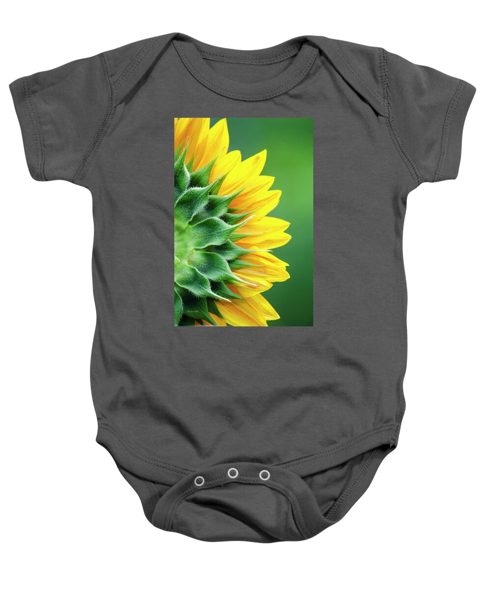 Sunflower Baby Onesie featuring the photograph Yellow Sunflower by Christina Rollo