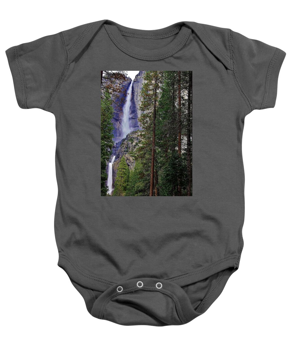 Yosemite Fallls Baby Onesie featuring the photograph Yosemite Falls C by Phyllis Spoor