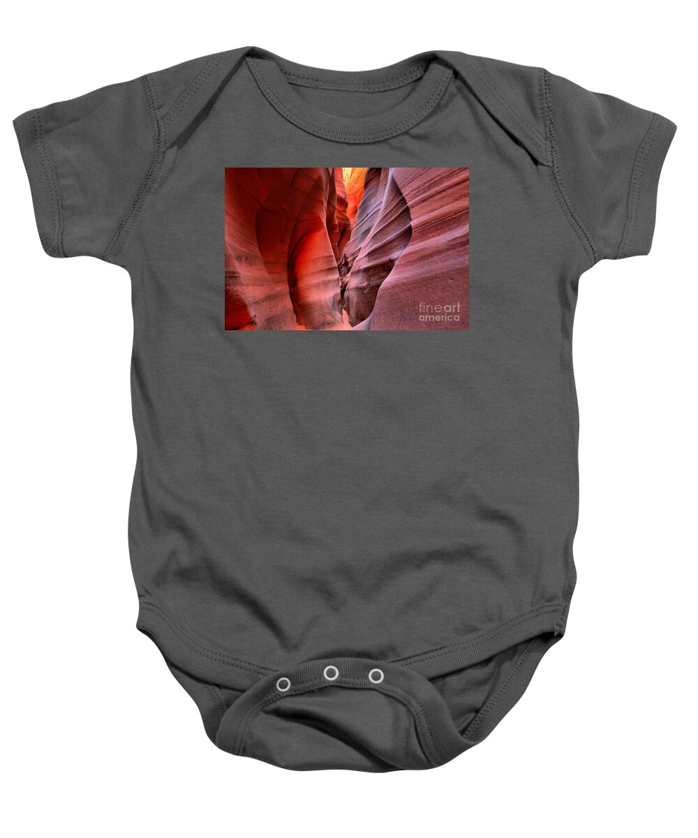 Slot Canyon Baby Onesie featuring the photograph Zebra Slot Pastels by Adam Jewell