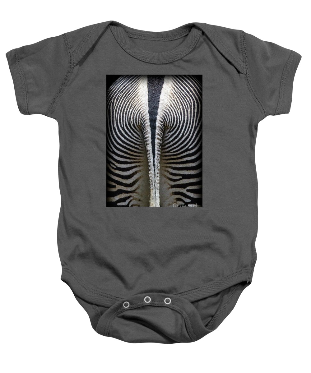 Zebra Baby Onesie featuring the photograph Zebra Stripes by Heiko Koehrer-Wagner
