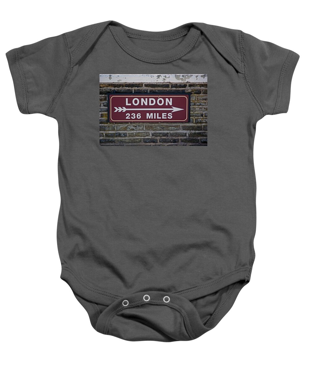 Settle Baby Onesie featuring the photograph 06/06/14 SETTLE. Station View. Destination Board. by Lachlan Main