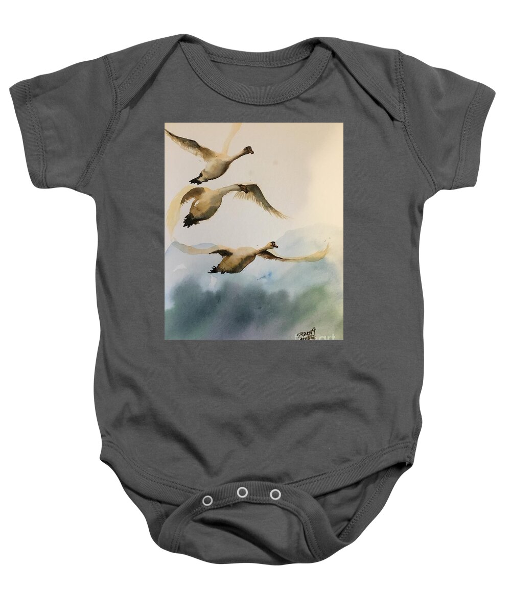 Let’s Fly Baby Onesie featuring the painting 1082019 by Han in Huang wong