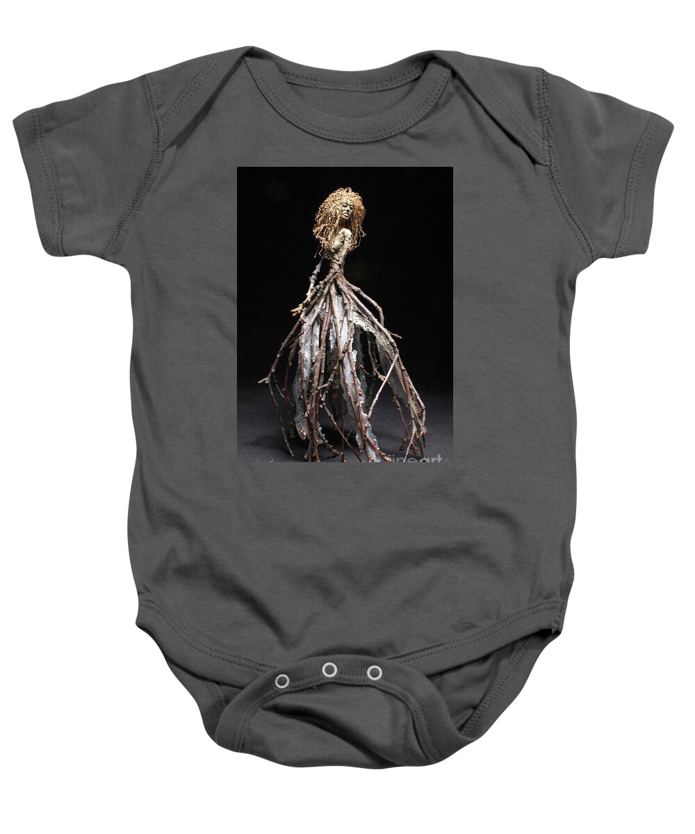 Forest Figure Baby Onesie featuring the sculpture Invitation #1 by Adam Long