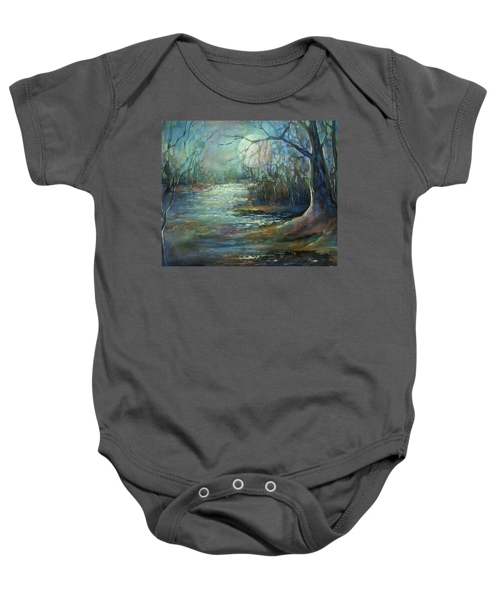 Painting Baby Onesie featuring the painting Moonlight #1 by Michael Lang