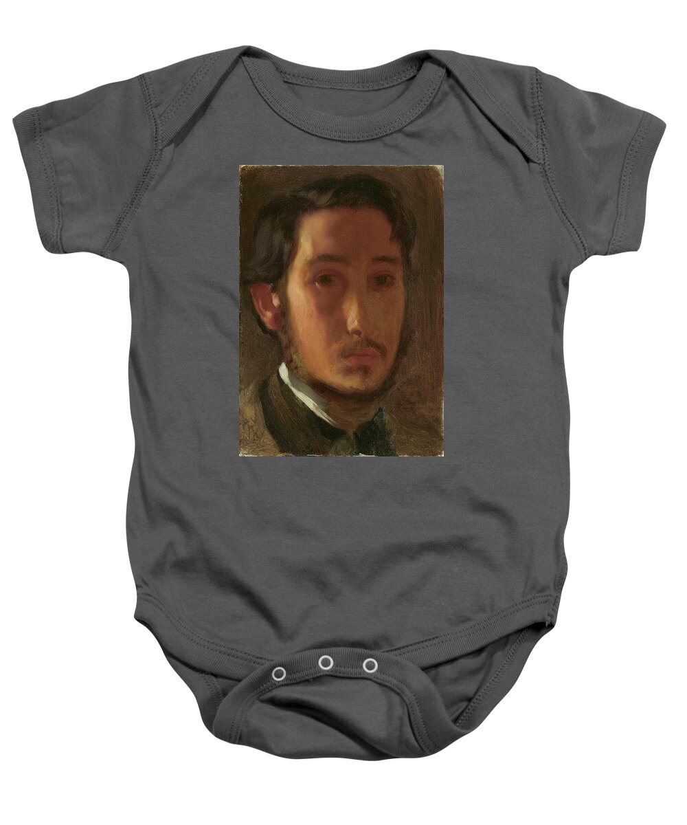 Art Baby Onesie featuring the painting Self-portrait With White Collar by Edgar Degas