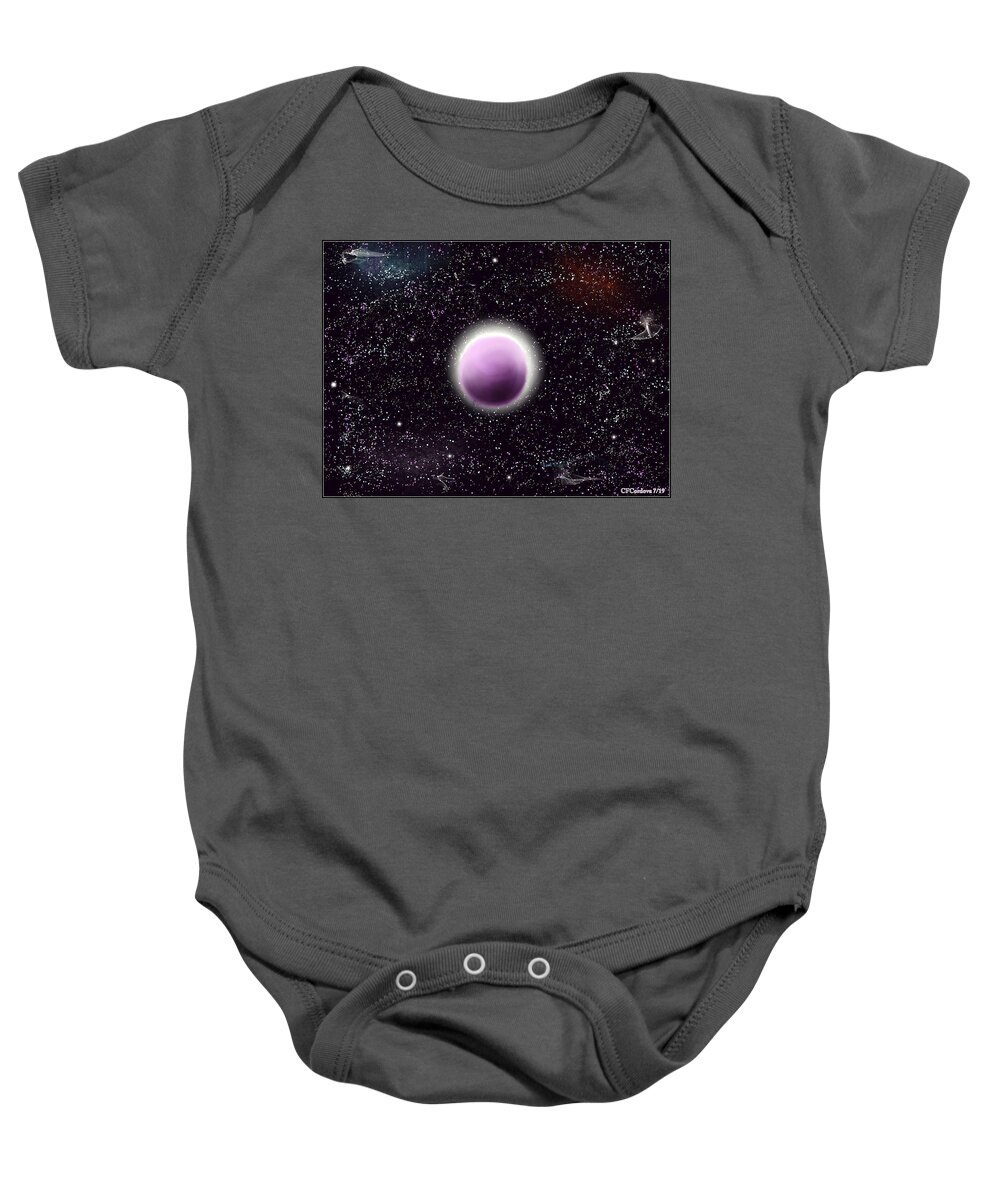 Spiritual Baby Onesie featuring the digital art The Journey Back Home #2 by Carmen Cordova
