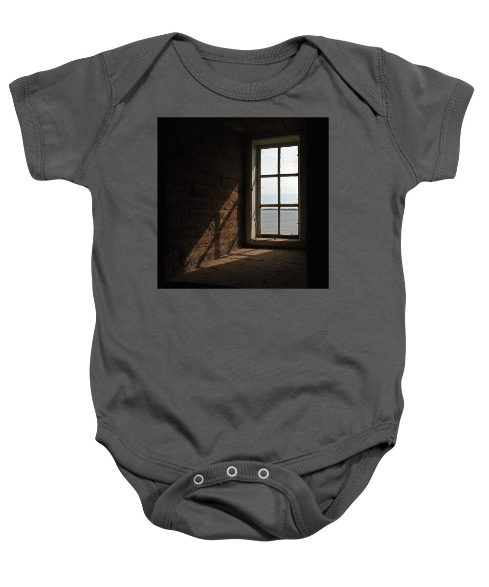 Sweden Baby Onesie featuring the pyrography The window #1 by Magnus Haellquist