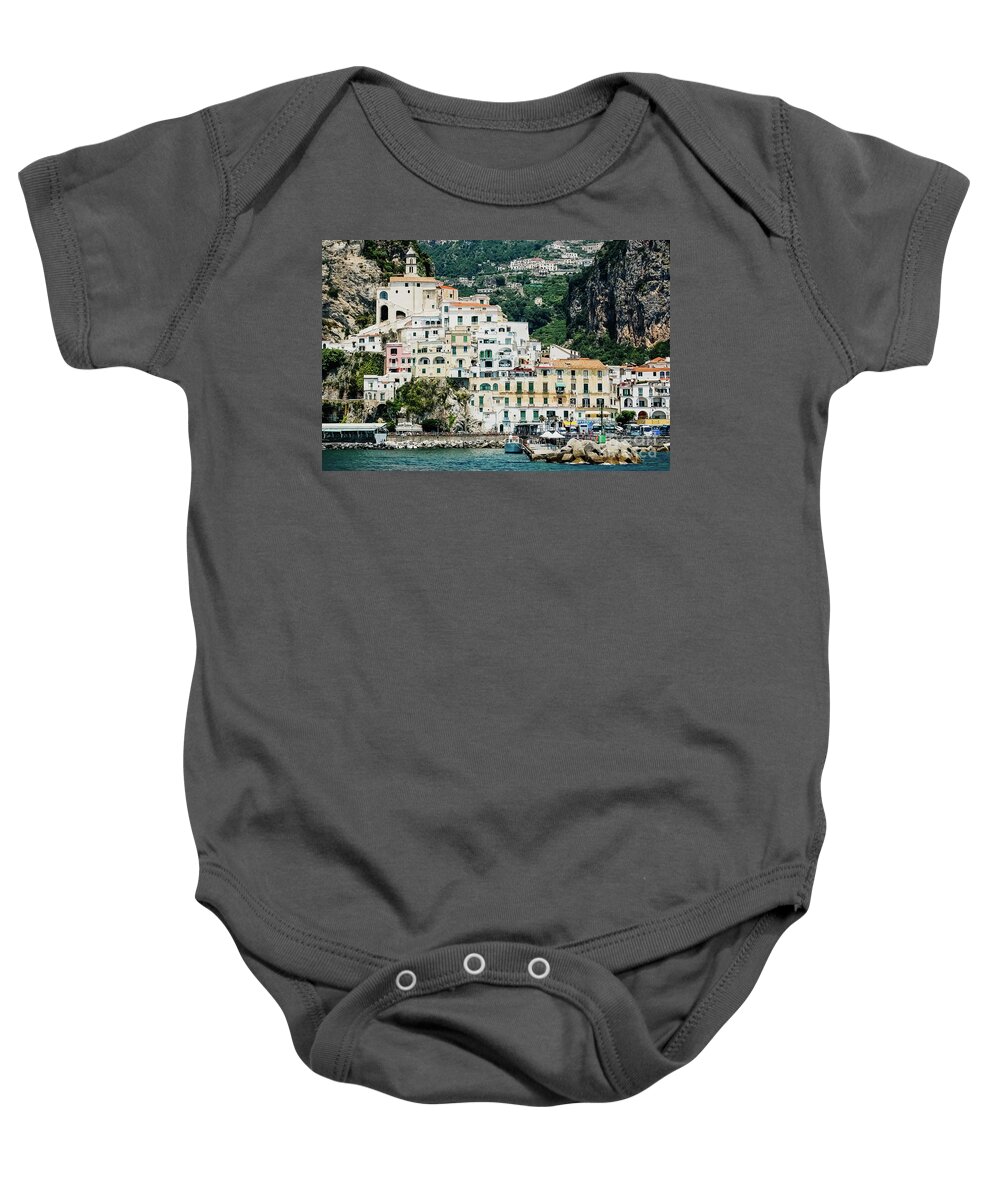Amalfi Baby Onesie featuring the photograph View from the sea of this pictur #1 by Joaquin Corbalan