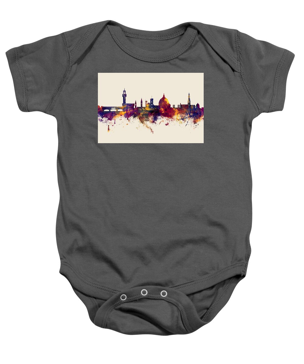 Italy Baby Onesie featuring the digital art Florence Italy Skyline #11 by Michael Tompsett