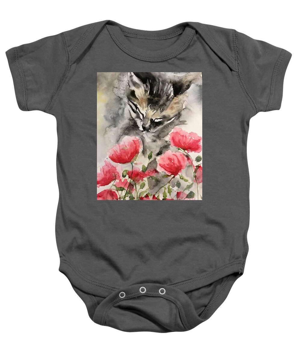 1462019 Baby Onesie featuring the painting 1462019 by Han in Huang wong