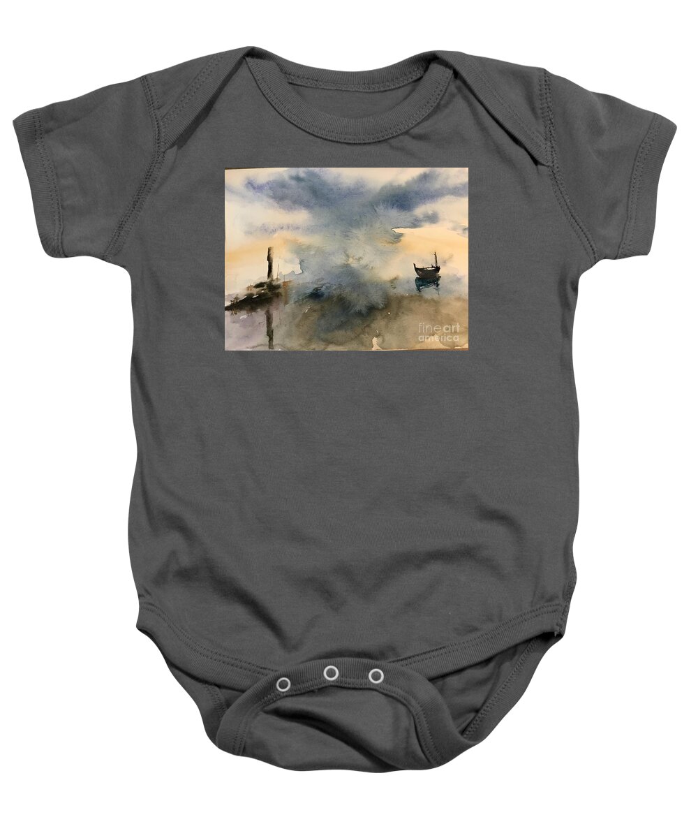 1902019 Baby Onesie featuring the painting 1902019 by Han in Huang wong