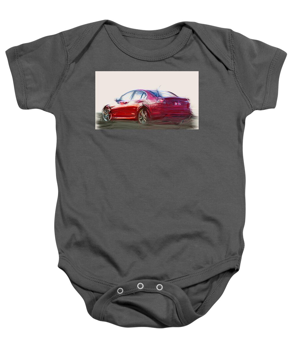 Pontiac Baby Onesie featuring the digital art Pontiac G8 GT Draw #2 by CarsToon Concept