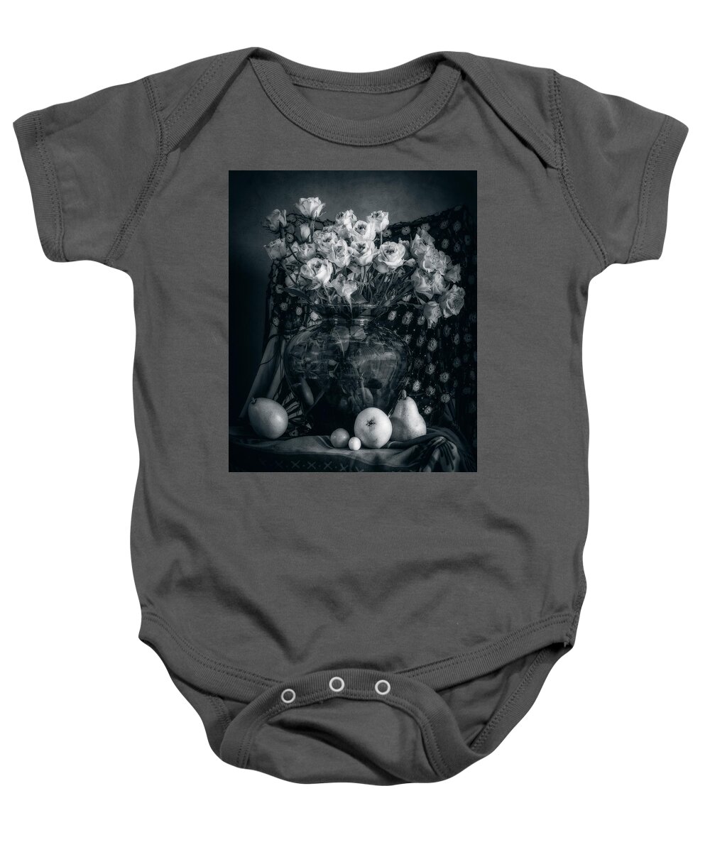 Vintage Baby Onesie featuring the photograph Vintage Roses #1 by Sandra Selle Rodriguez