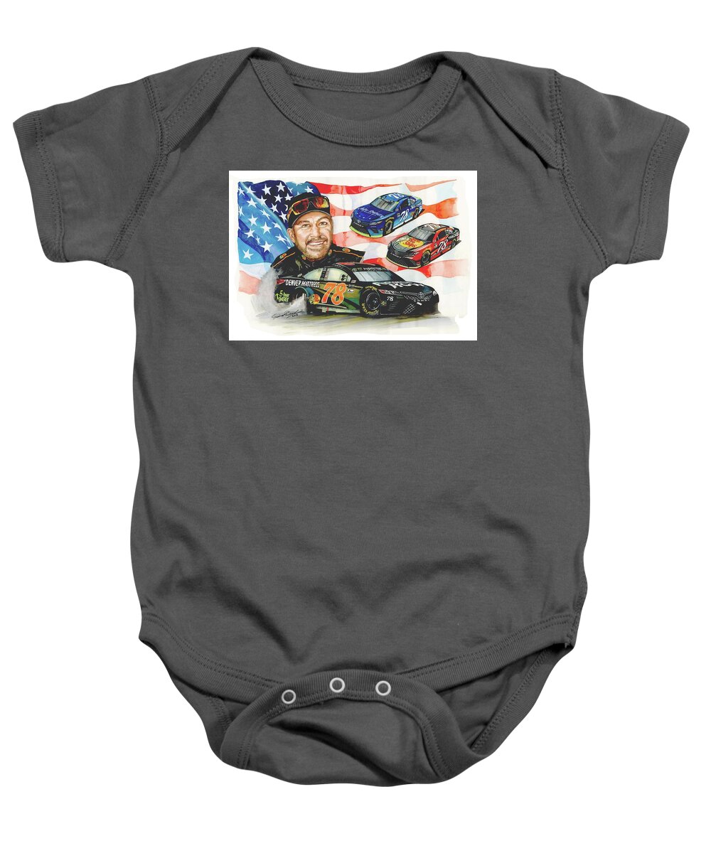 Art Baby Onesie featuring the painting 2017 NASCAR Champion by Simon Read