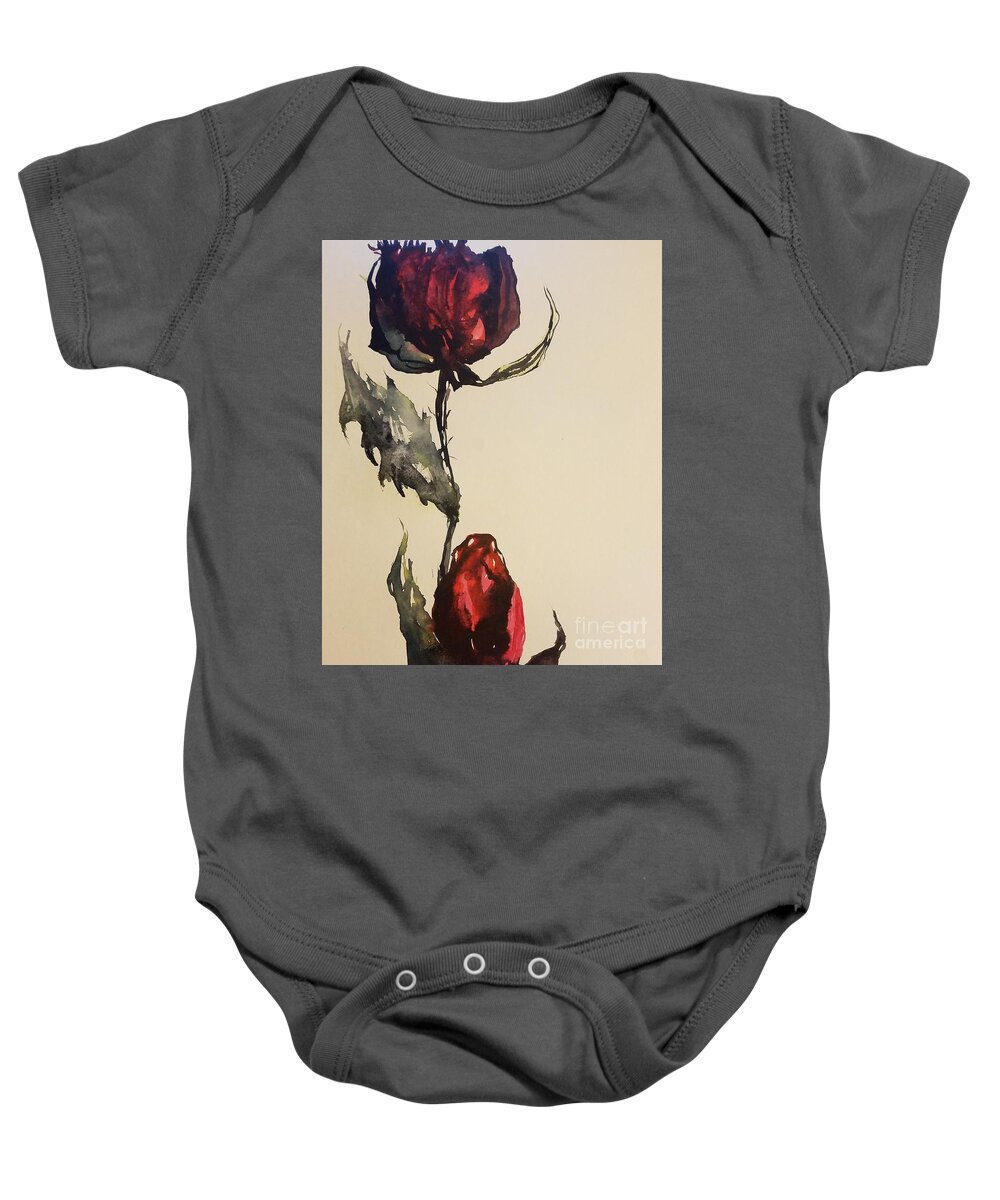 #55 2019 Baby Onesie featuring the painting #55 2019 by Han in Huang wong