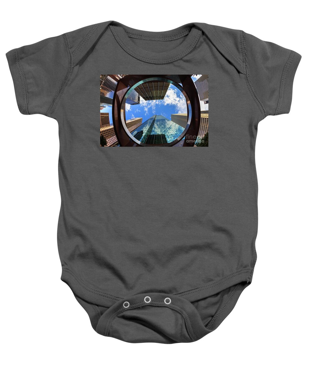 Abstract Baby Onesie featuring the photograph Skyscrapers by Raul Rodriguez