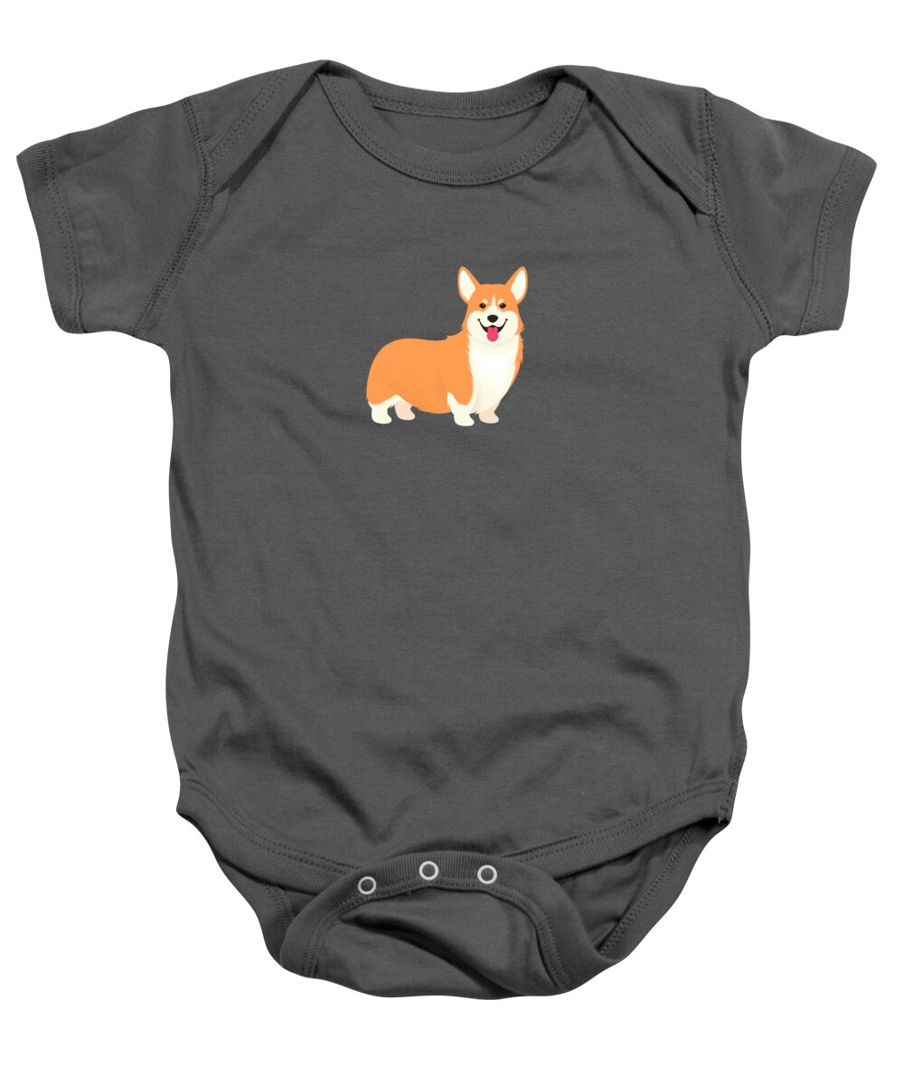 Painting Baby Onesie featuring the painting A Corgi Makes A House A Home by Little Bunny Sunshine