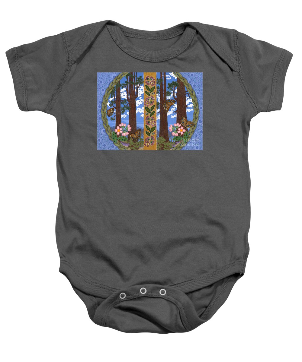 Native American Baby Onesie featuring the painting A Forest Heals by Chholing Taha