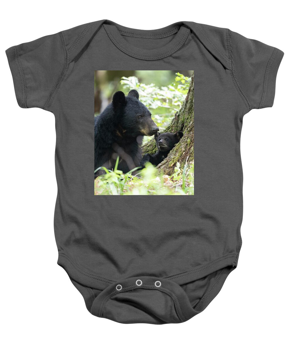 Black Baby Onesie featuring the photograph A Sunny Morning With Mom by Everet Regal