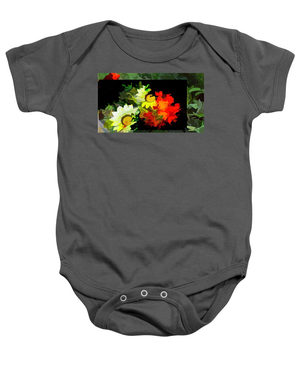 Flowers Baby Onesie featuring the digital art Abstract flowers presentation by Cathy Anderson