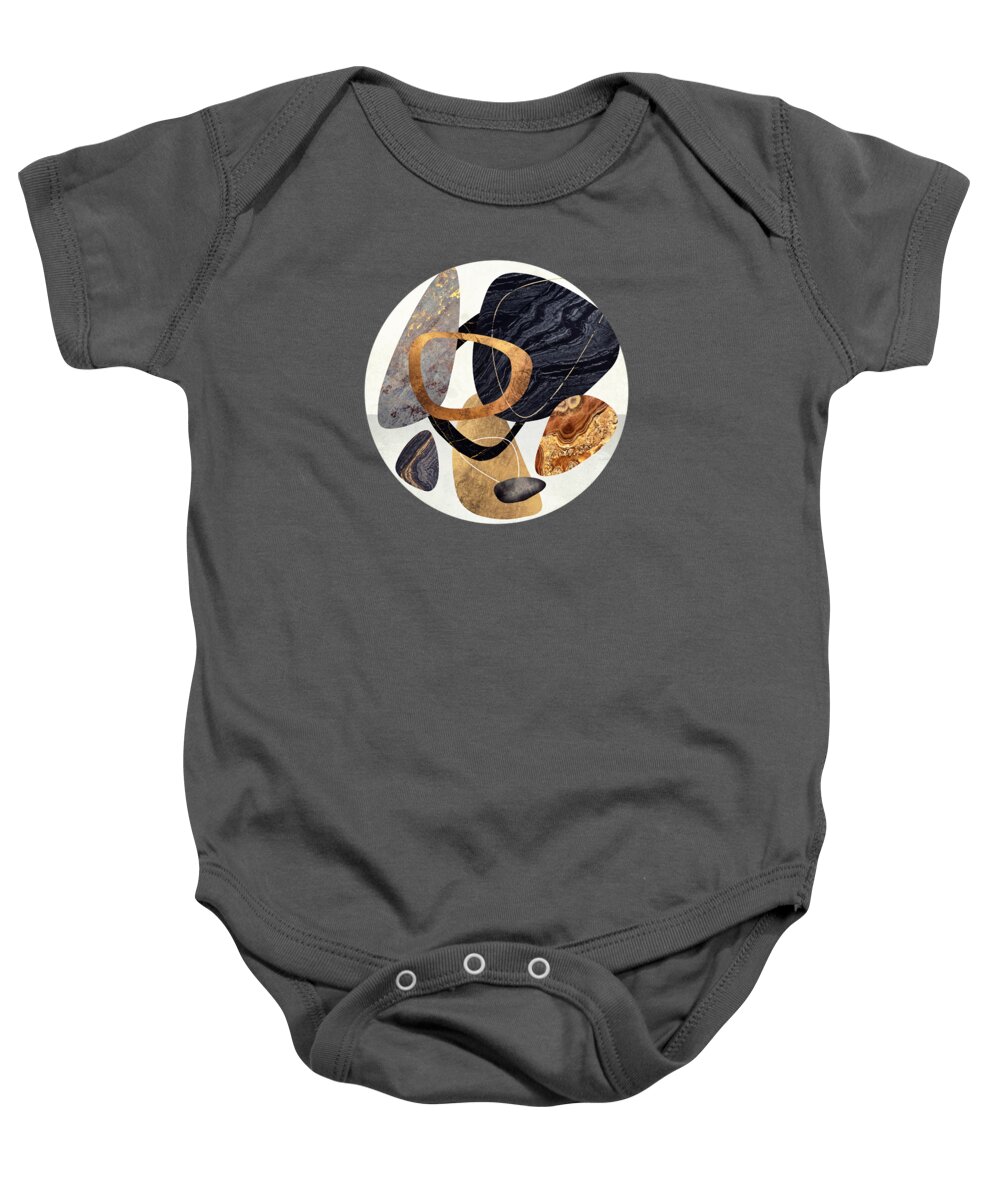 Abstract Baby Onesie featuring the digital art Abstract Pebbles III by Spacefrog Designs