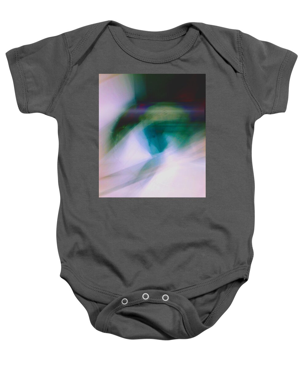Abstract Baby Onesie featuring the photograph Abstract with Green by Cristina Stefan