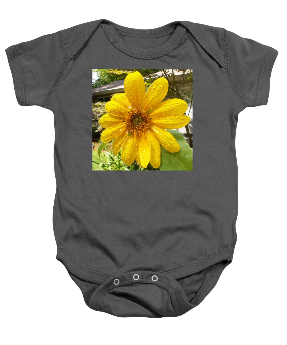 Flowers Baby Onesie featuring the photograph After the Rain by Karen Stansberry