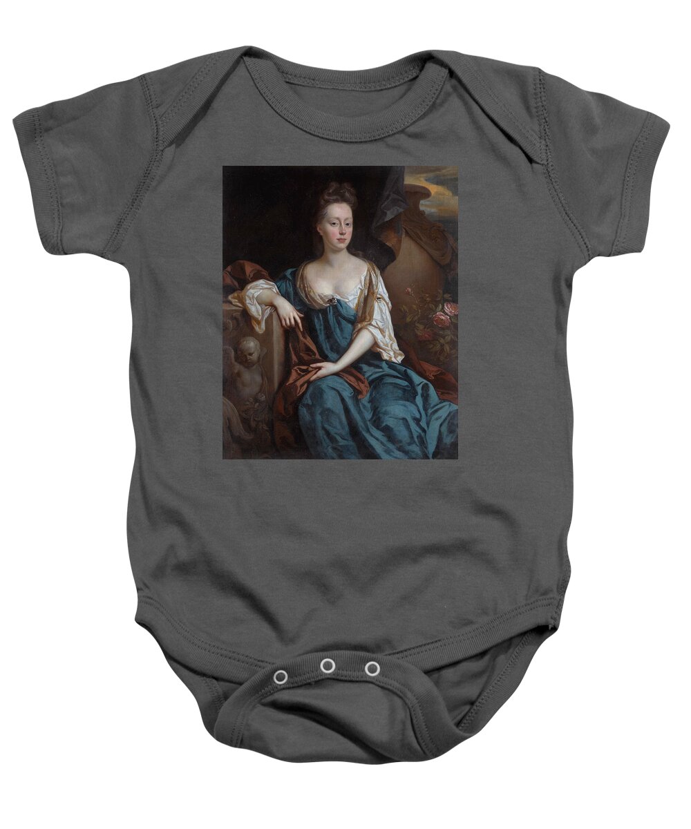 17th Century Art Baby Onesie featuring the painting Alice Brownlow by John Riley