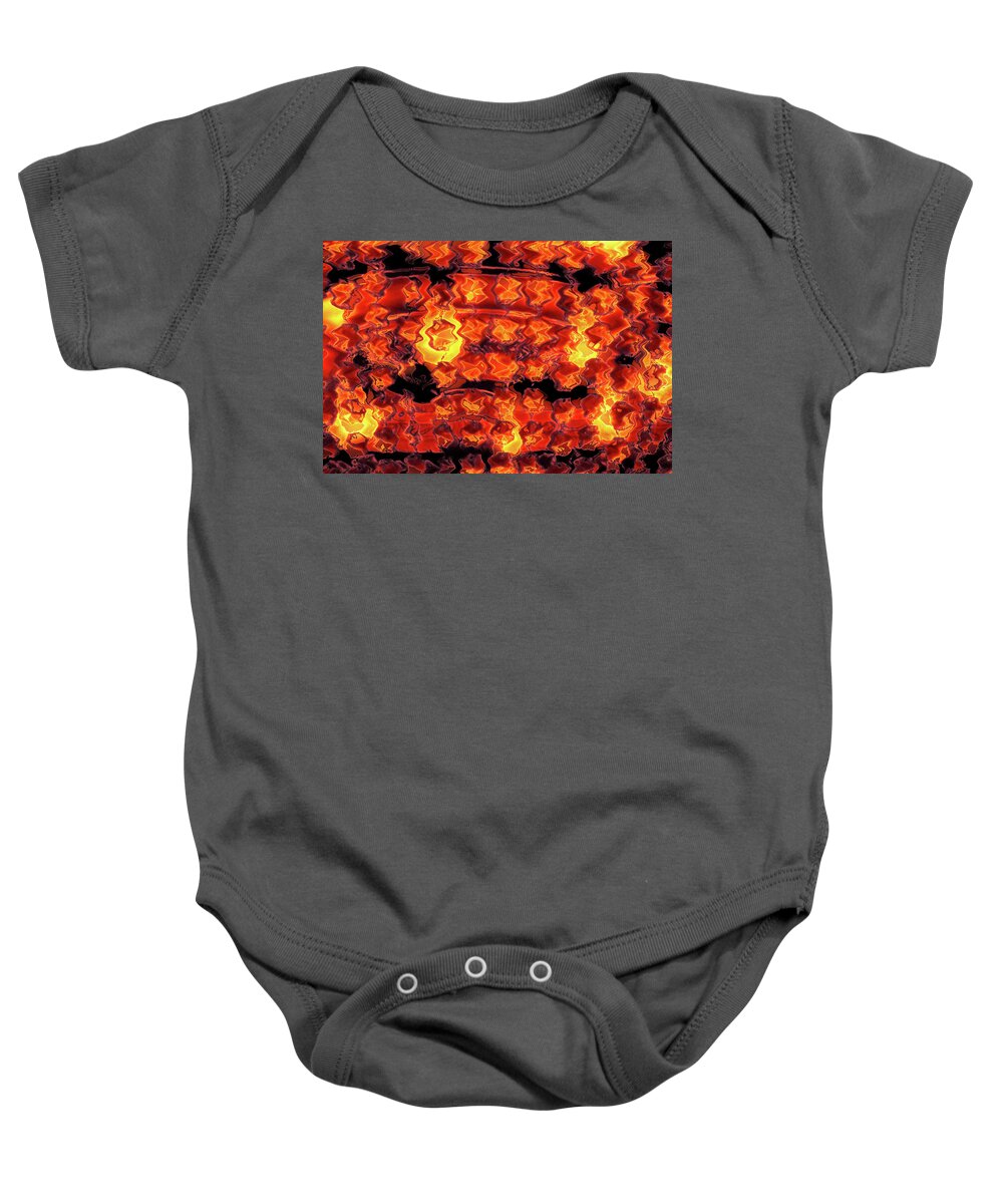 Abstract Baby Onesie featuring the digital art All Fired Up by Trina R Sellers