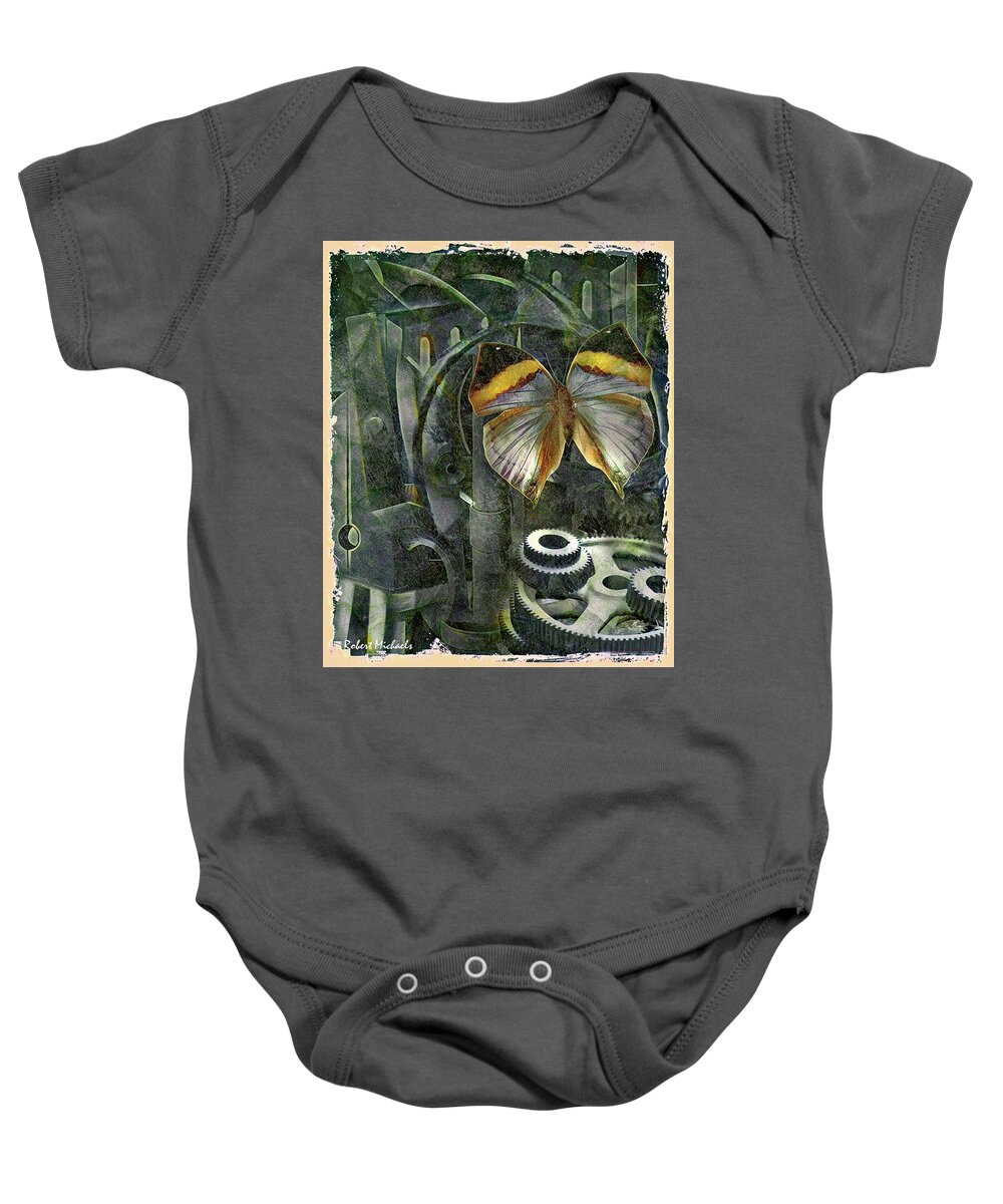 Butterfly Baby Onesie featuring the photograph Among The Gears by Robert Michaels