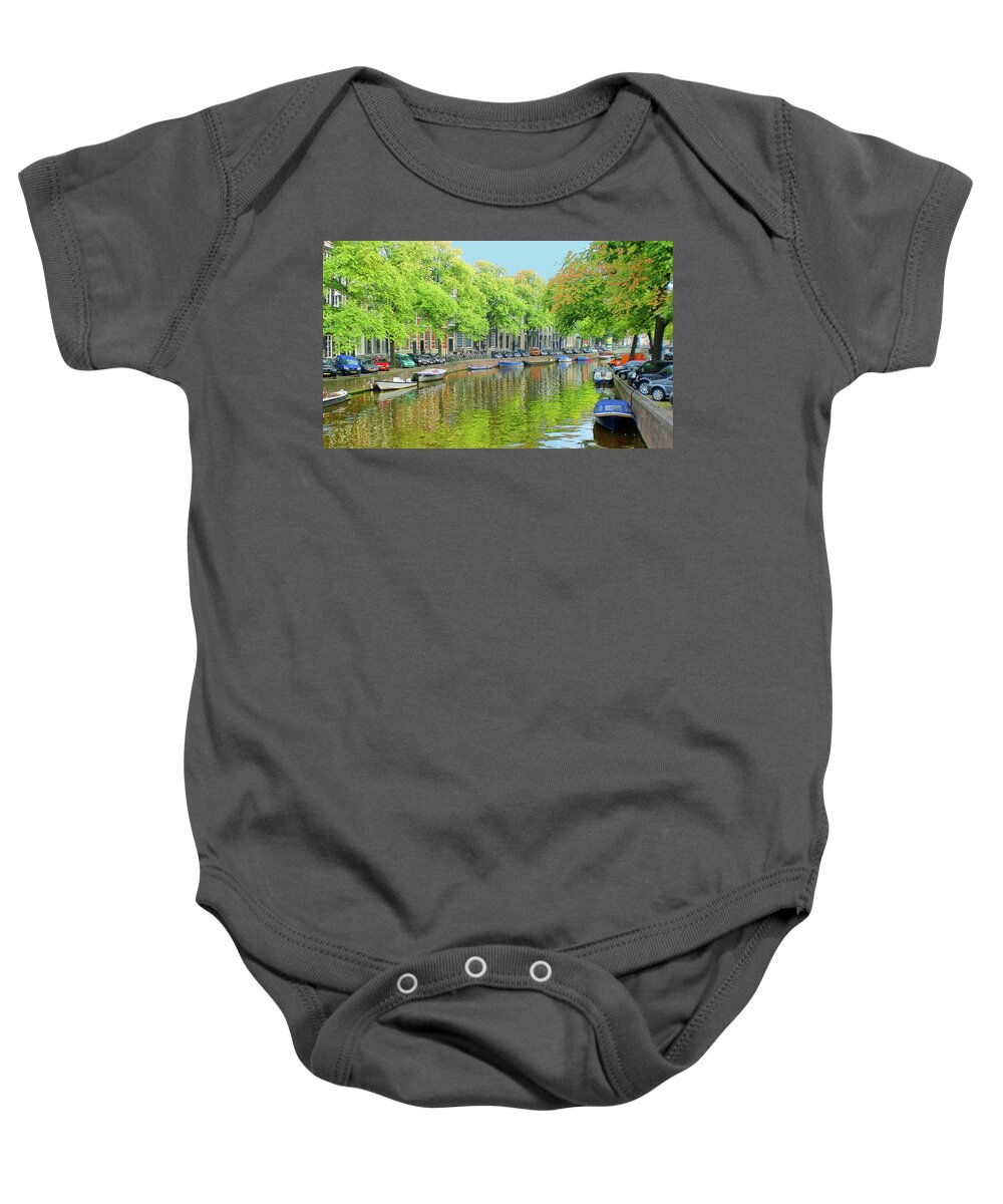 Travel Baby Onesie featuring the photograph Amsterdam by Sylvan Rogers