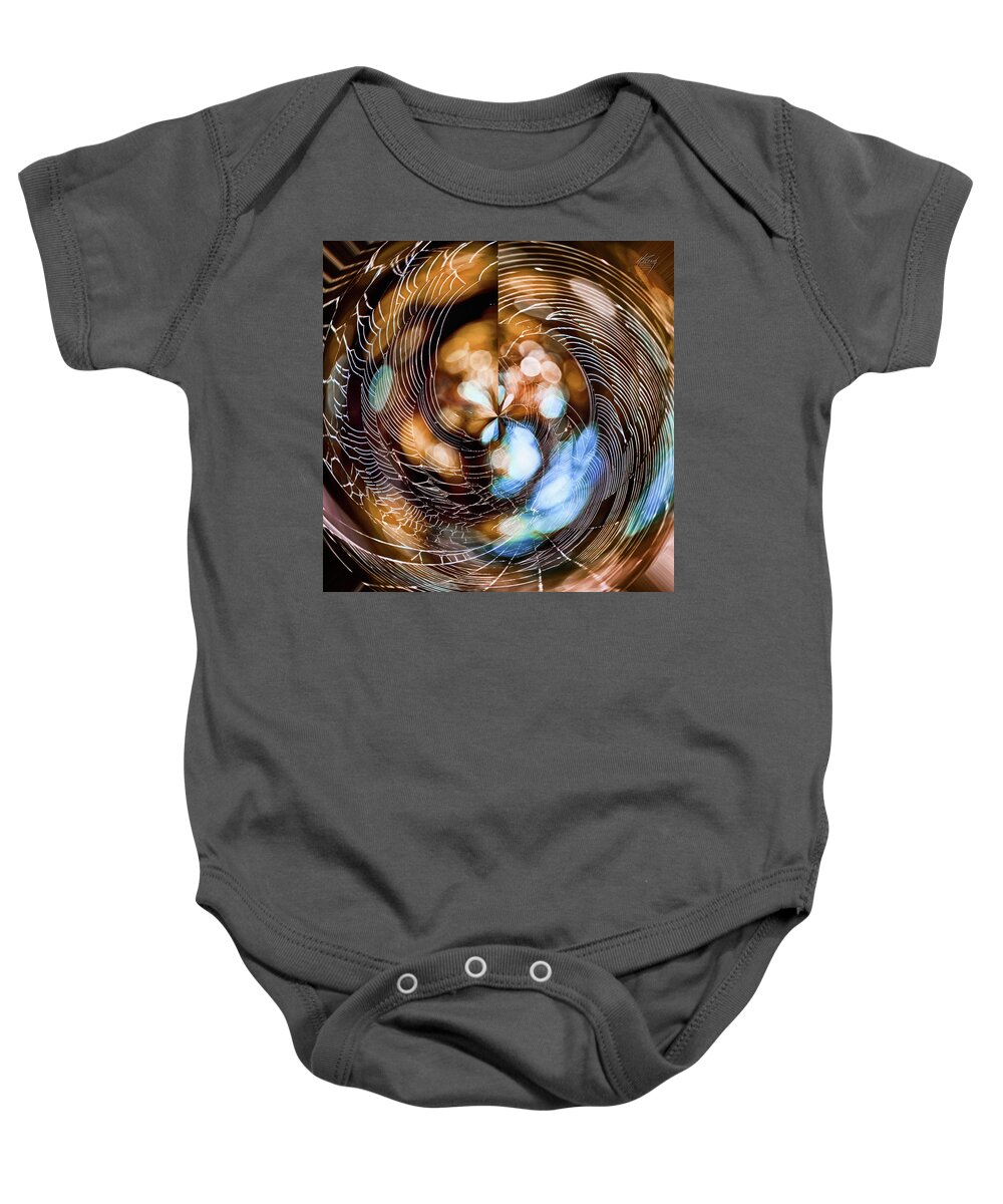 Abstract Baby Onesie featuring the photograph Angie's Web by Michael Frank