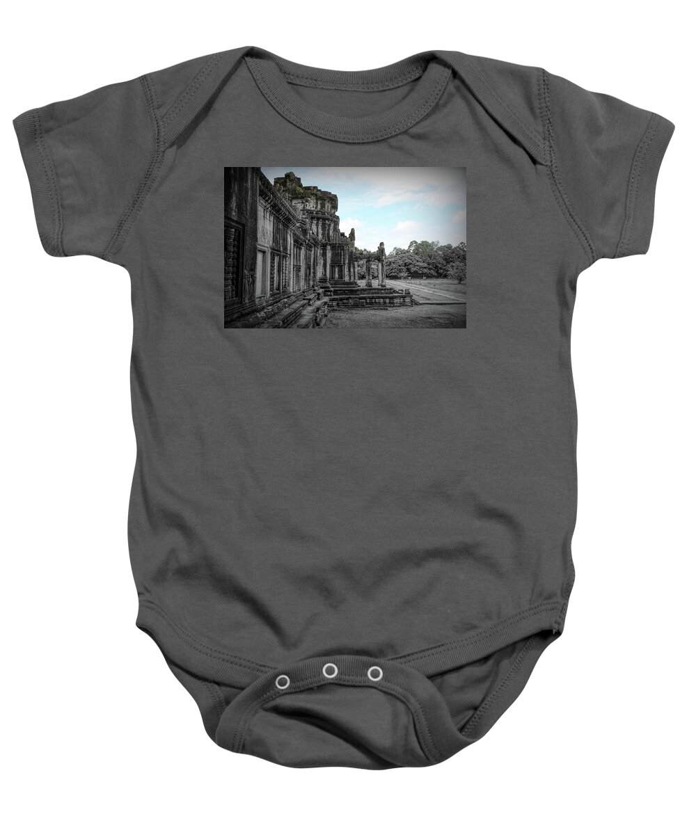 Cambodia Baby Onesie featuring the photograph Angkor Wat Temple 12th Century by Chuck Kuhn