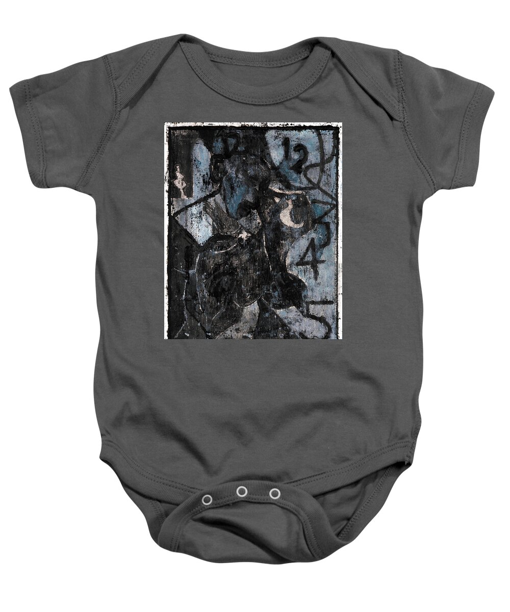 Clock Baby Onesie featuring the painting Another clock face by Edgeworth Johnstone