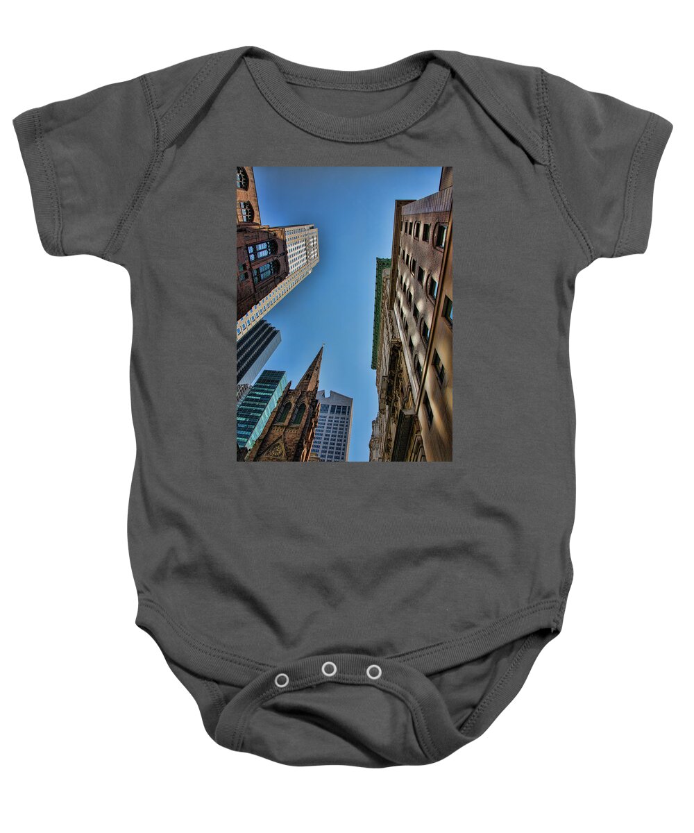 New York Baby Onesie featuring the digital art Architecture NYC Digital Art by Chuck Kuhn