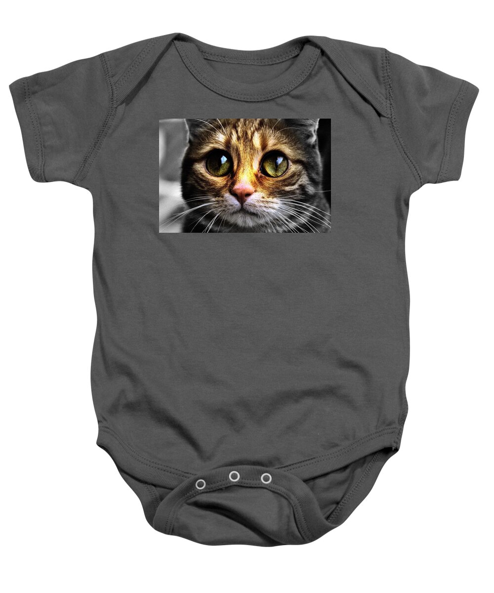 Animal Baby Onesie featuring the digital art Artistic Puss In Boots by Michelle Liebenberg