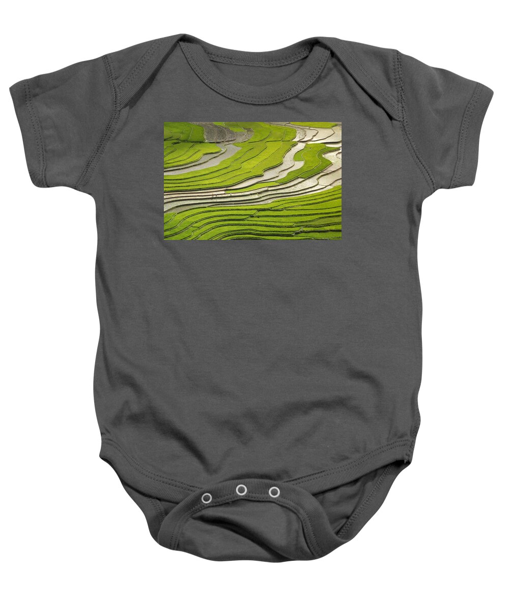 Landscape Baby Onesie featuring the photograph Asian rice field by Top Wallpapers