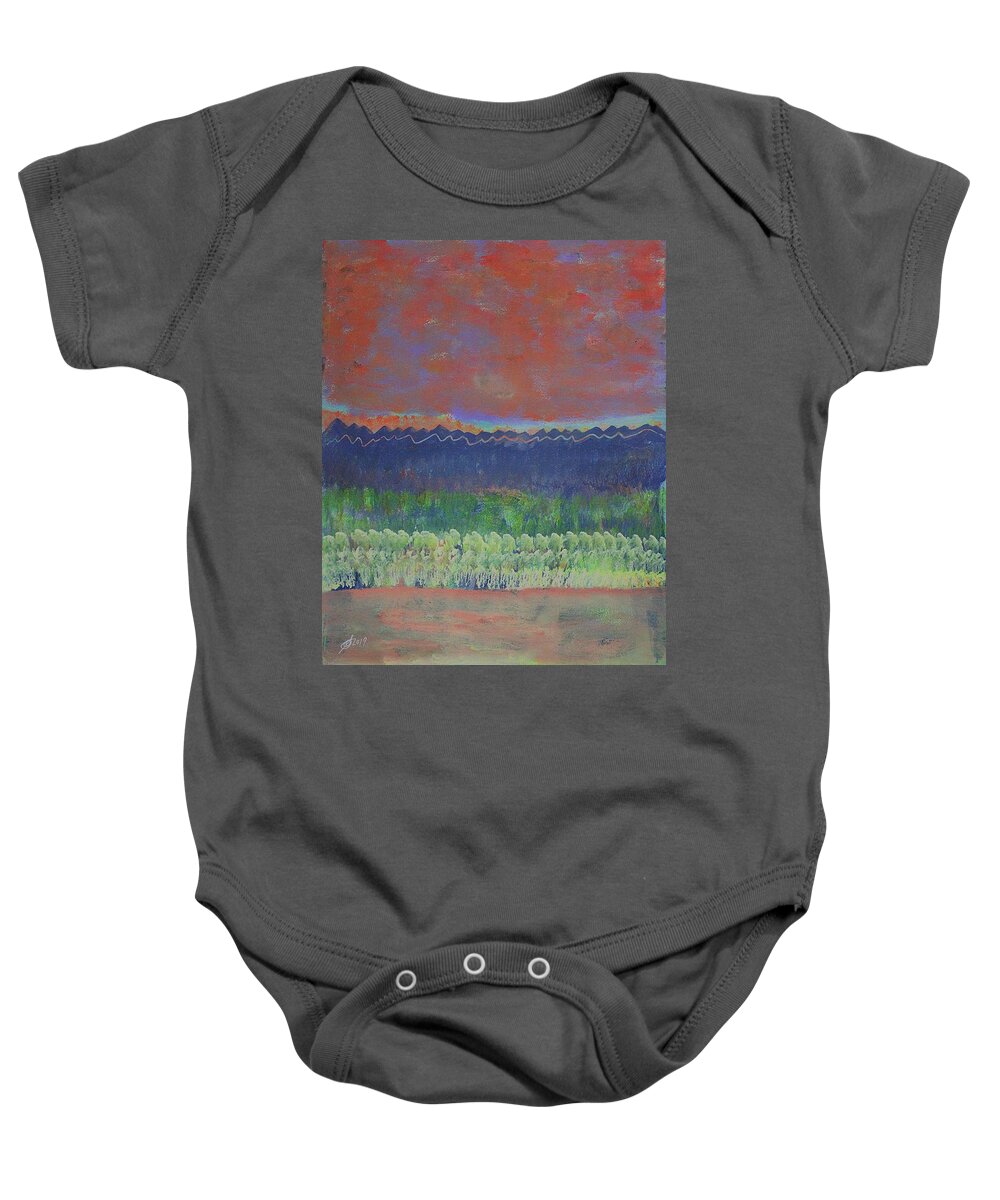 Aspen Baby Onesie featuring the painting Aspen Grove original painting by Sol Luckman