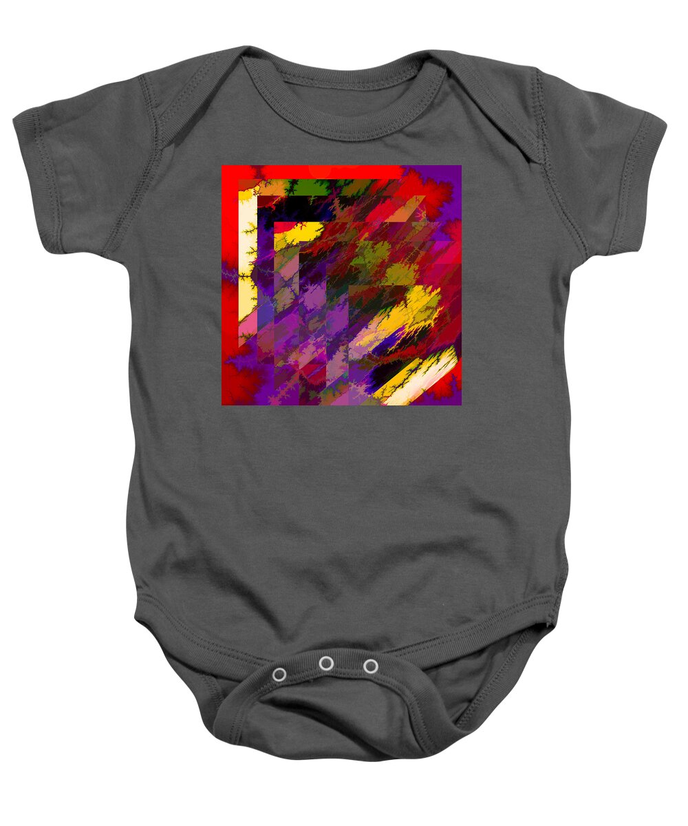 Abstract Baby Onesie featuring the digital art Attraction Abstraction by Cathy Anderson