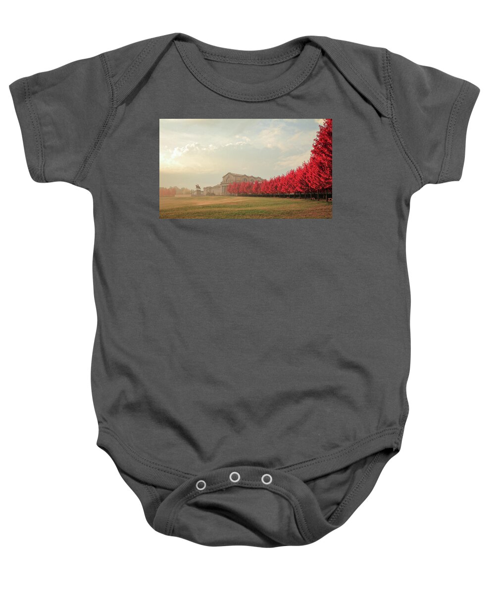 St. Louis Baby Onesie featuring the photograph Autumn on Art Hill by Scott Rackers