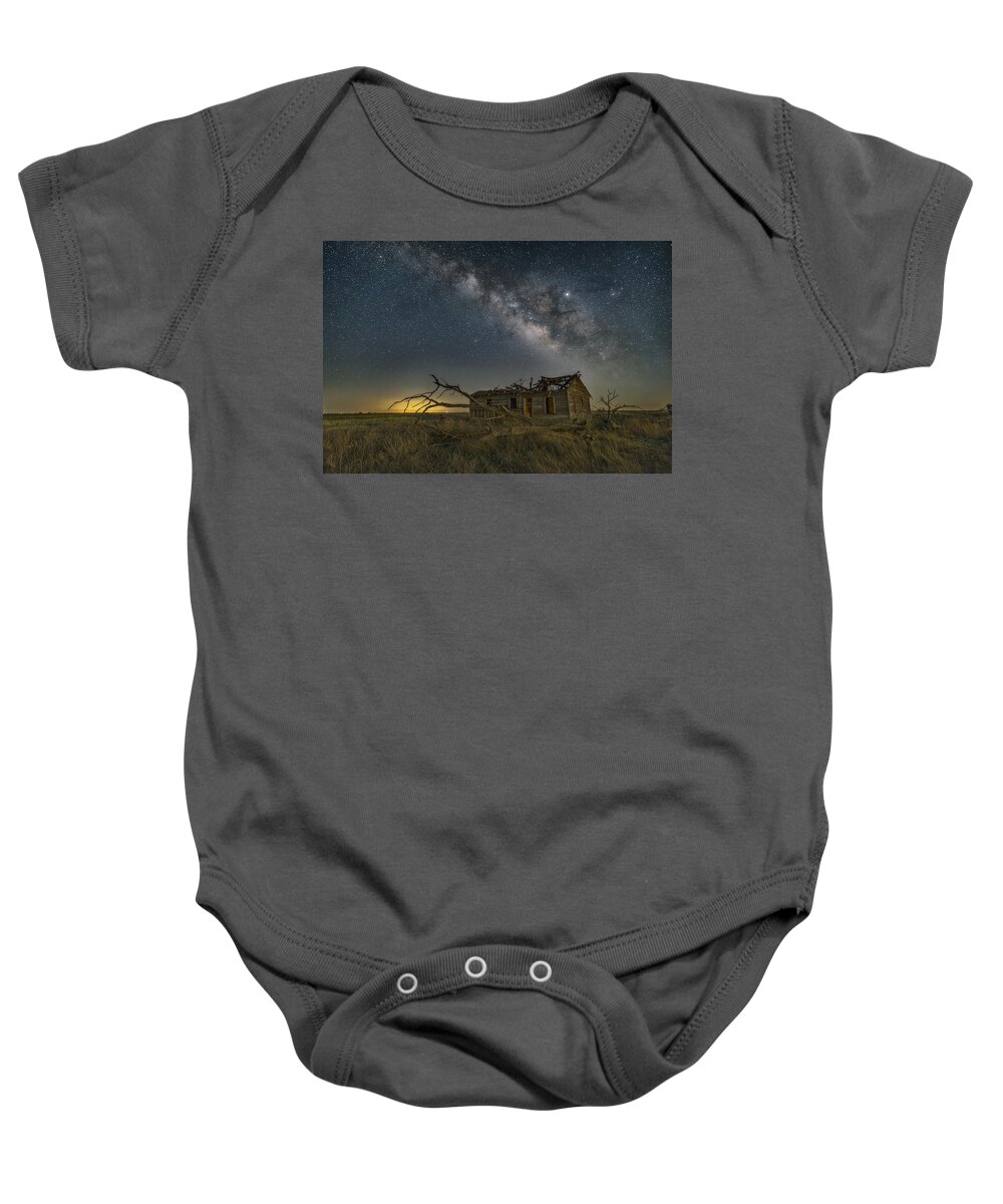 Milky Way Baby Onesie featuring the photograph Backyard Memories by James Clinich