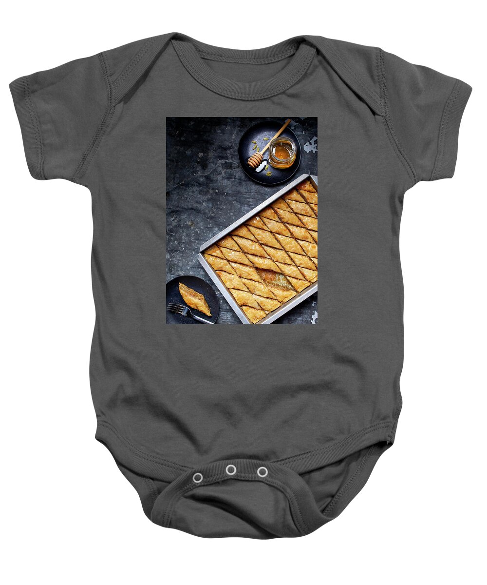 Cuisine At Home Baby Onesie featuring the photograph Baklava by Cuisine at Home