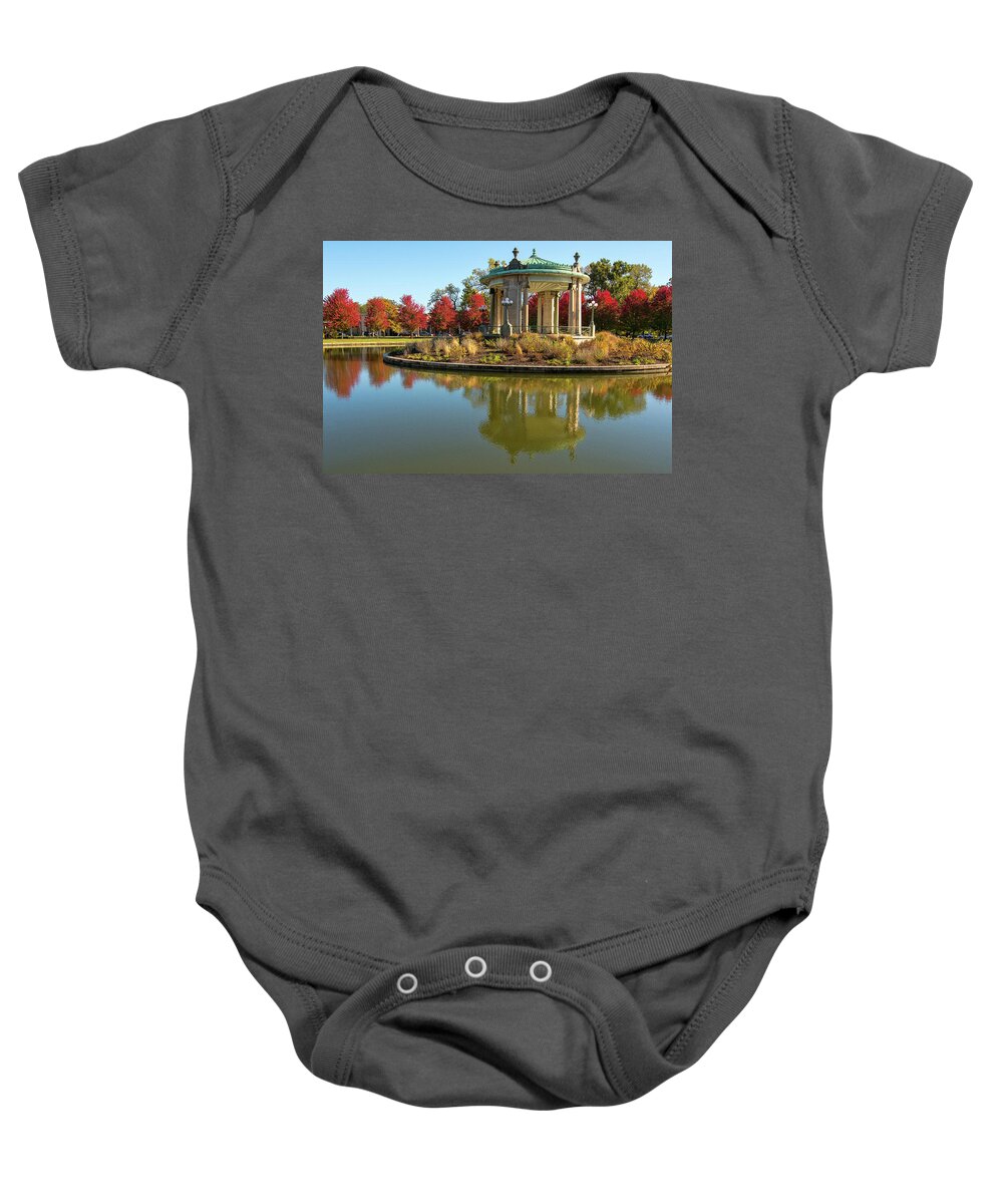 Forest Park Baby Onesie featuring the photograph Bandstand in Forest Park by Steve Stuller