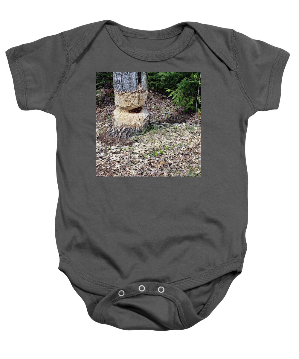 Beaver Baby Onesie featuring the photograph Beaver Work by Tatiana Travelways