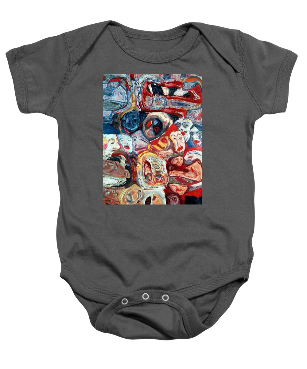  Baby Onesie featuring the digital art Becoming a Crowd by Rein Nomm
